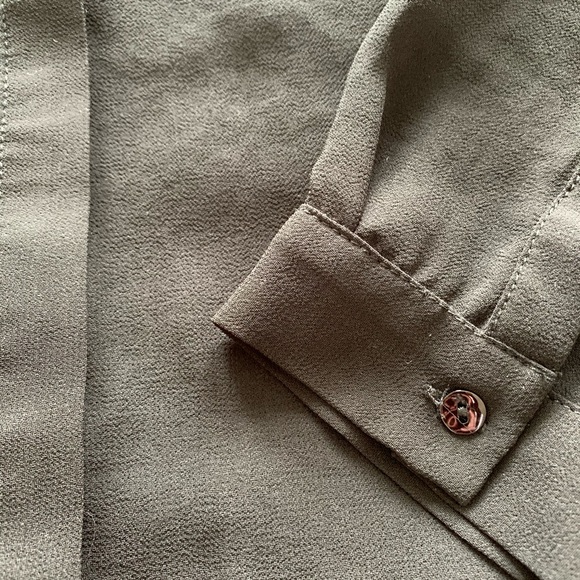 Zara sheer black shirt with studded collar - Picture 6 of 8